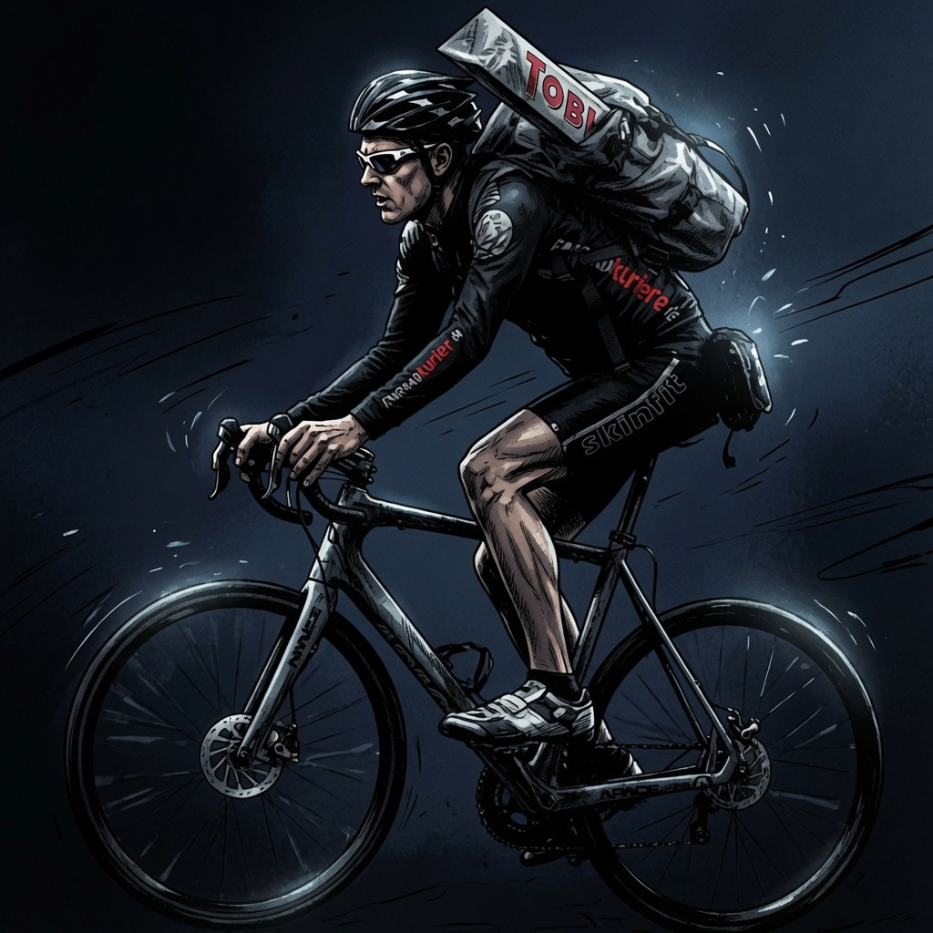 Fahrradkurier unterwegs